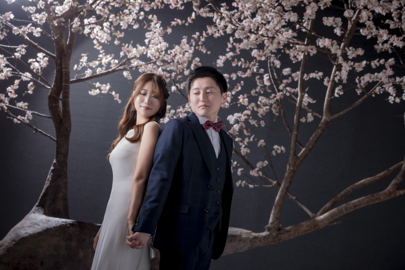 【桜】ドレス×背中合わせショット