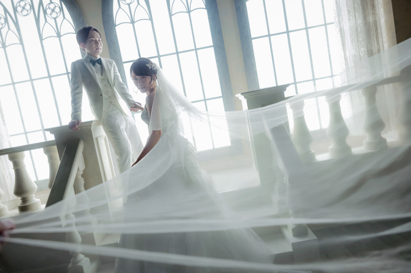 【チャペル】ドラマティックベールショット