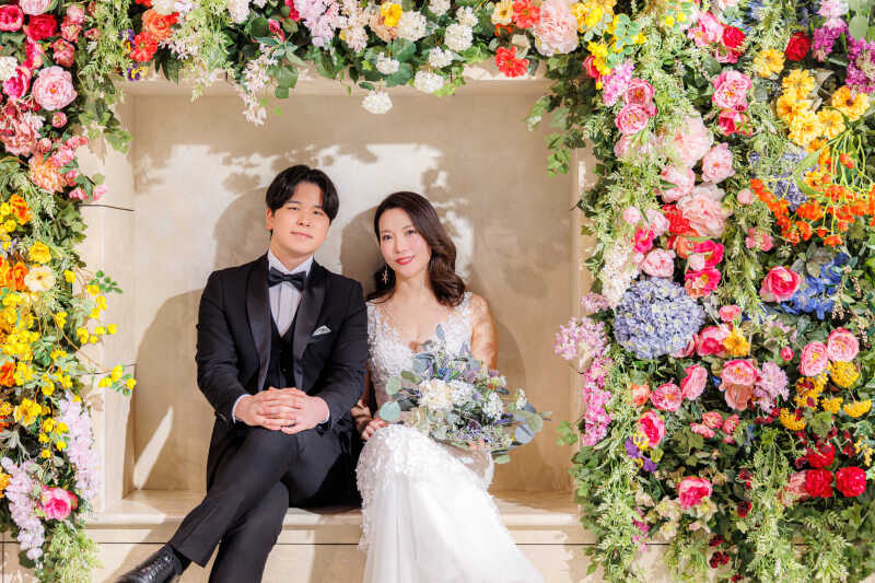 色鮮やかな花々に囲まれて♡