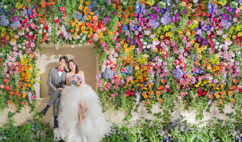 【フラワーウォール】足組みショット