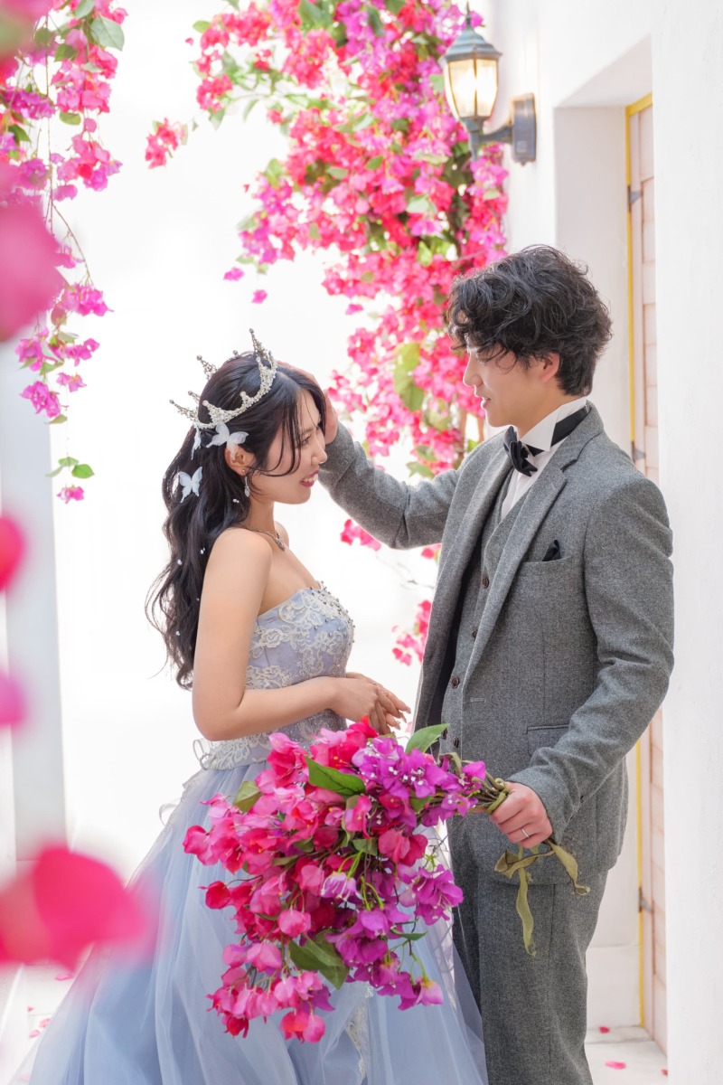 散歩中に向き合うおふたり