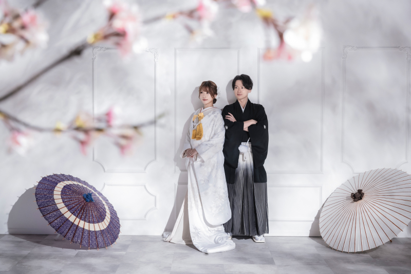 【ホワイトウォール】和傘×桜