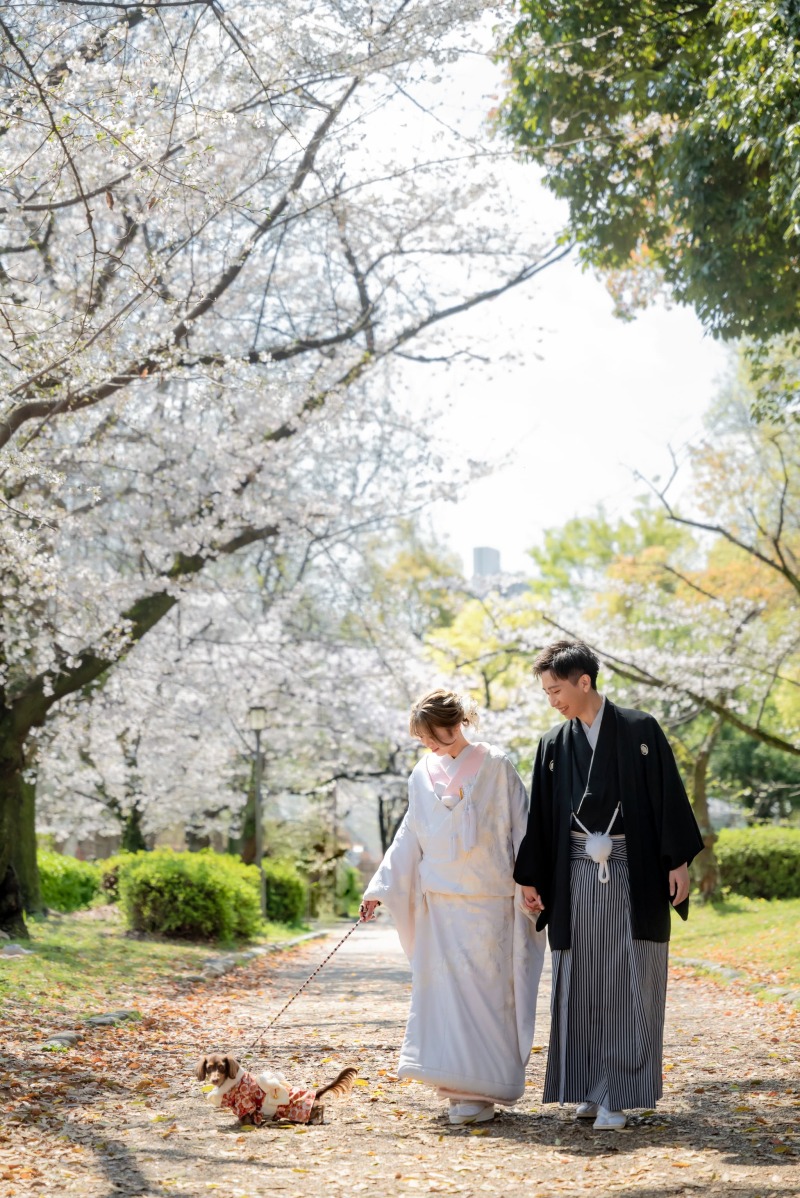 桜並木をみんなでお散歩