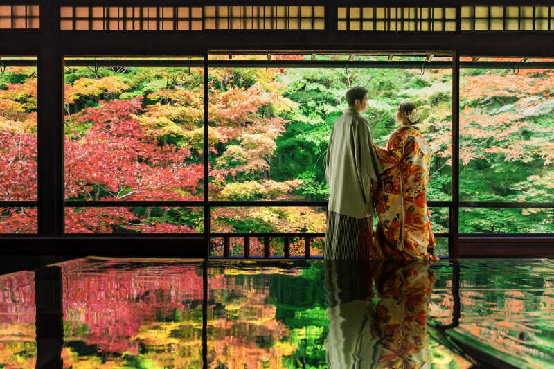 色鮮やかな紅葉につつまれて