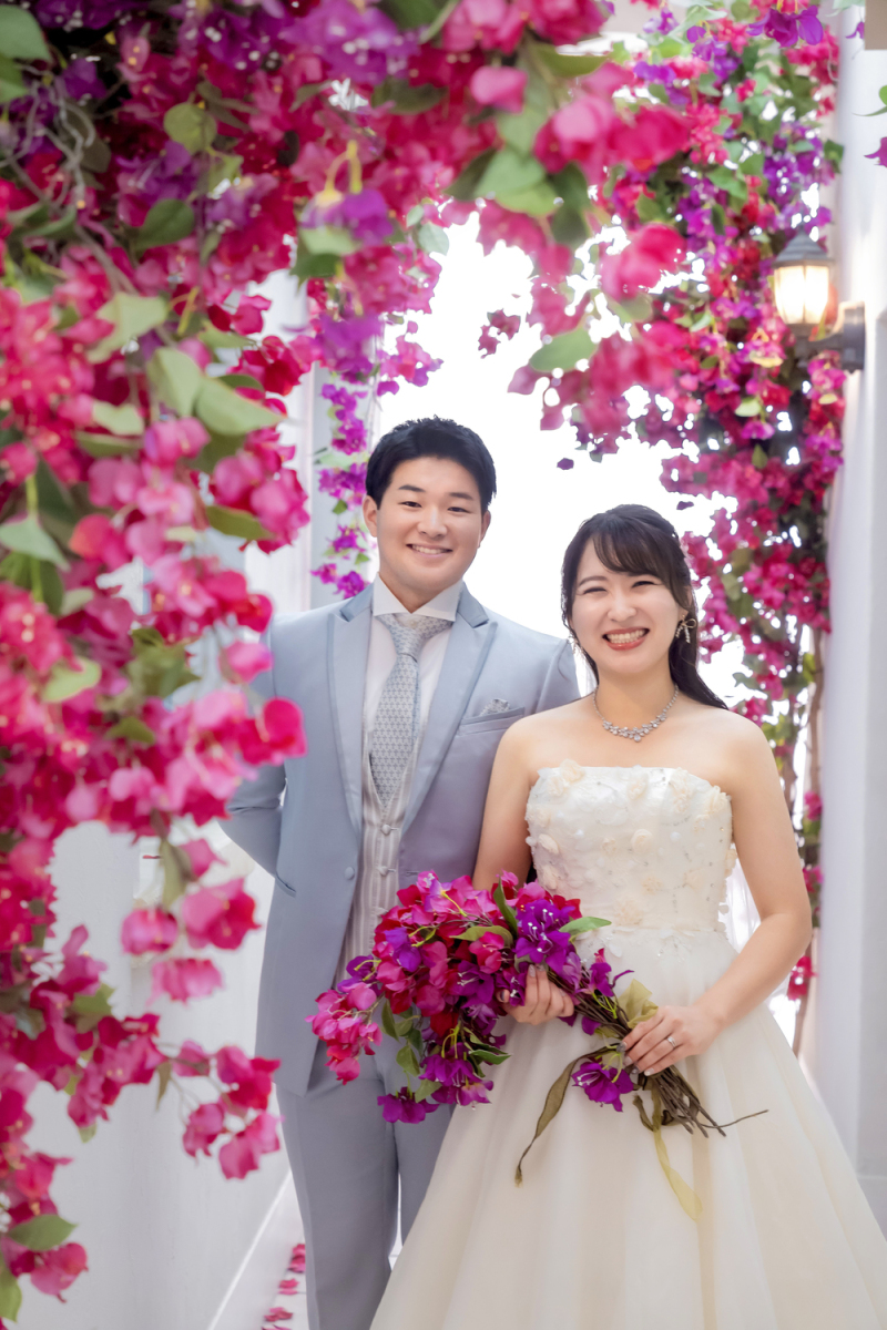 彩りの中で並ぶふたり