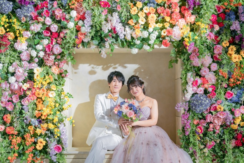 カラフルなお花に囲まれて・・・