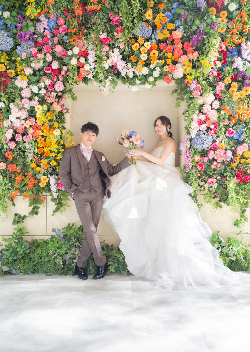 【フラワーウォール】一緒にブーケを包み込んで♪