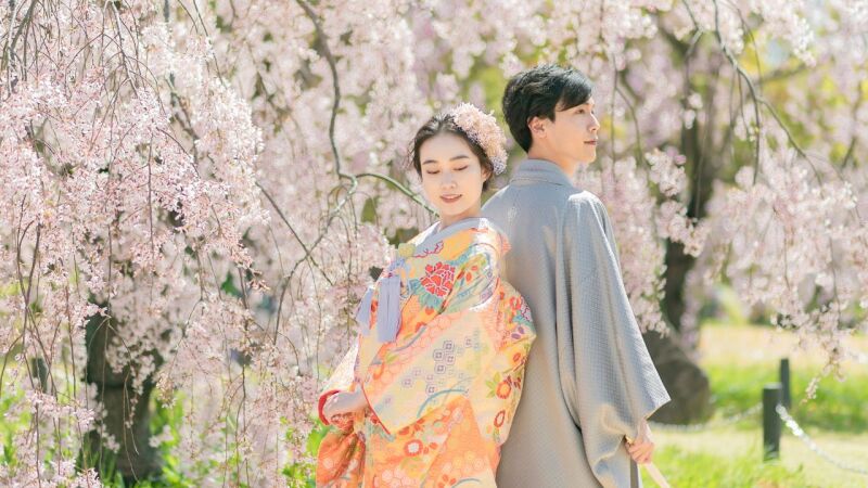 庭園・神社・スタジオなど色々なシーンに合う着物あり