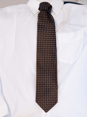 ネクタイ／小紋柄／ブラウン