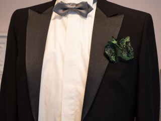 ポケットチーフ／ペイズリー／グリーン