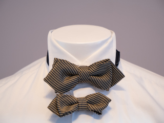 ボウタイ（蝶ネクタイ）親子ペア／ジャガード／ブラウン