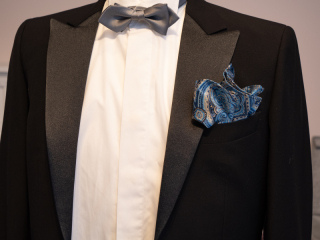 ポケットチーフ／ペイズリー／ブルー