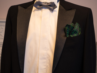 ポケットチーフ／小紋柄／グリーン