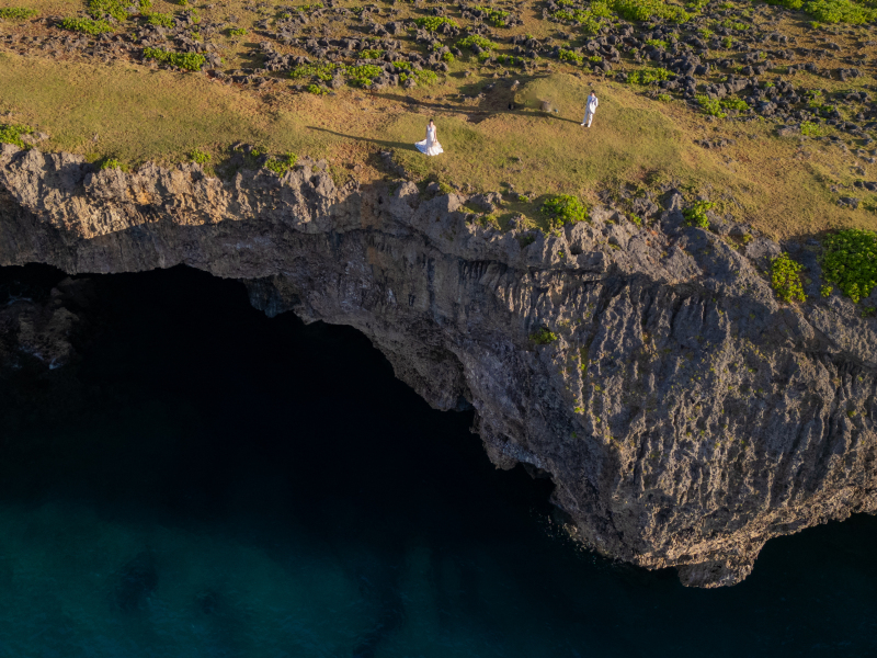 残波岬でのサンセット撮影