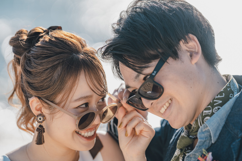 お揃いのRay-Banで