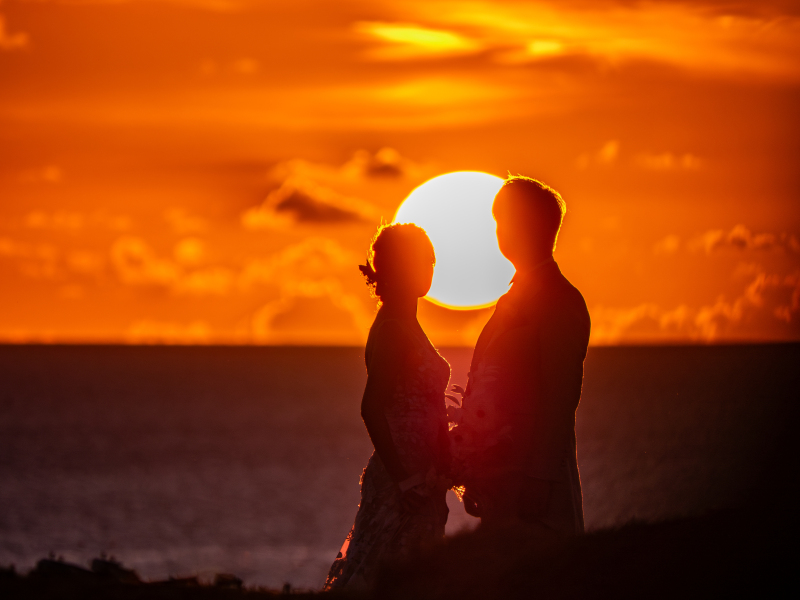 夕陽を大きく撮りたくて