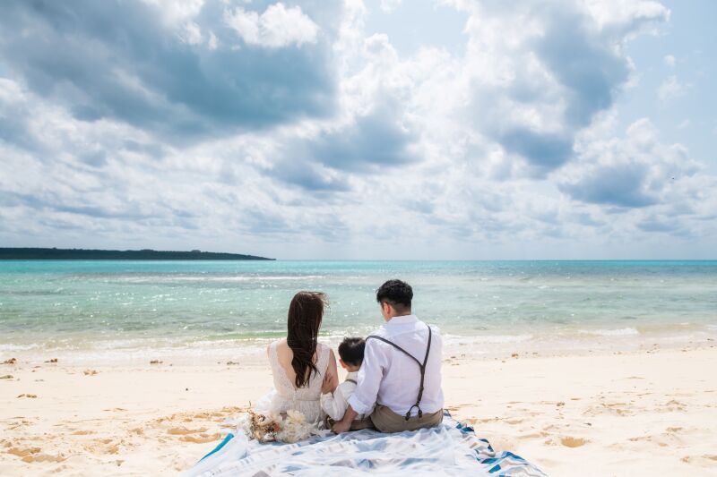 ブランケットを敷いて