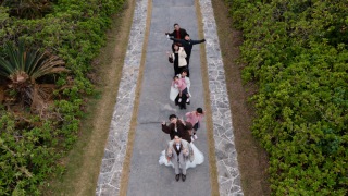 途中でご家族と合流して