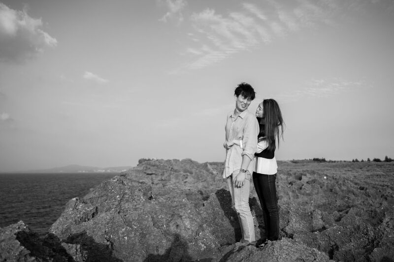 衣裳合わせの後にサンセット撮影