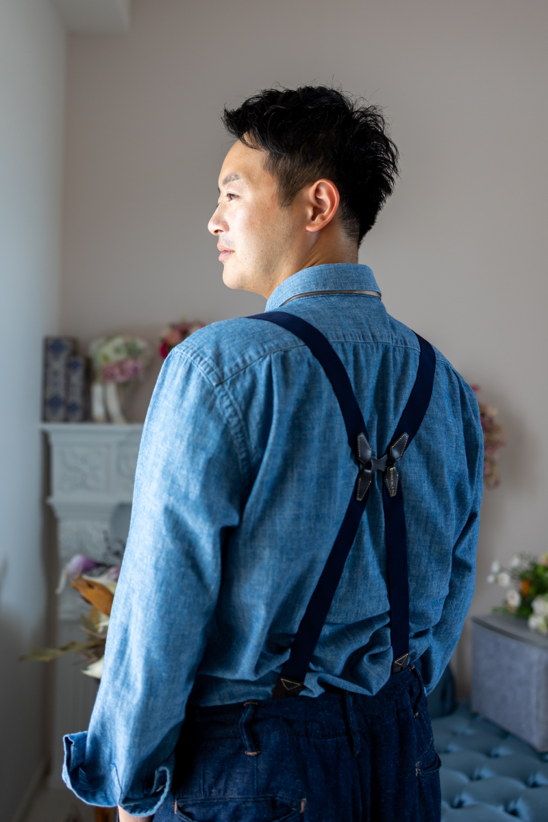 ラルフローレンRRLのサスペンダーがキマってます