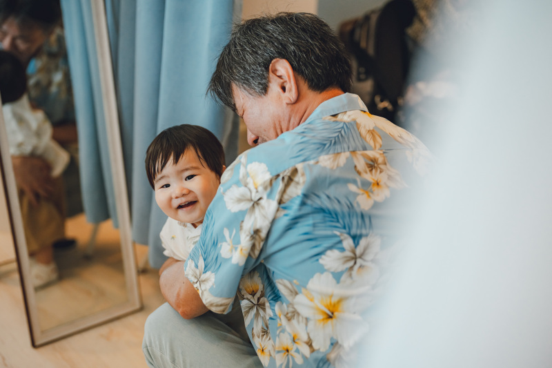 お子さんと新婦様のご両親も一緒に