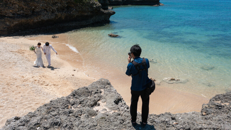 地上とドローンの2カメラマンが