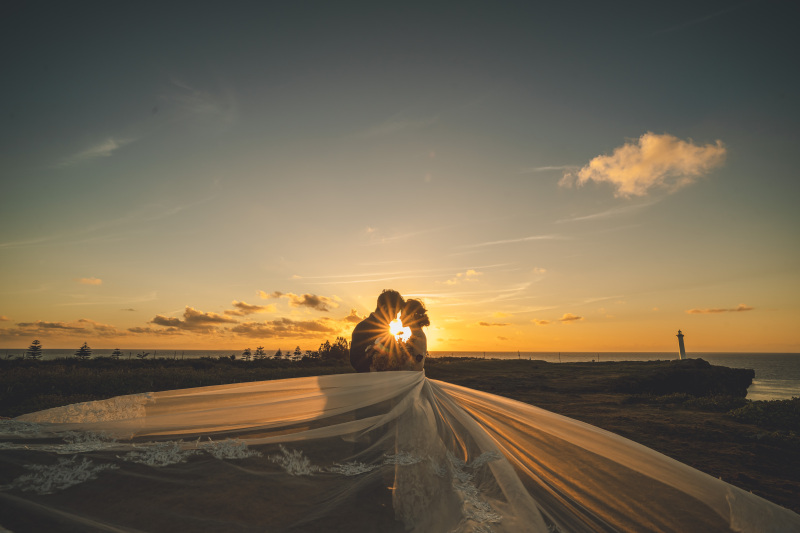 西海岸ならではのサンセットも