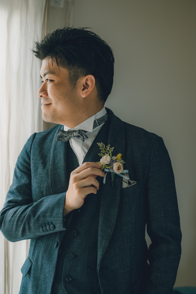 恥ずかしがり屋の新郎様も。。。