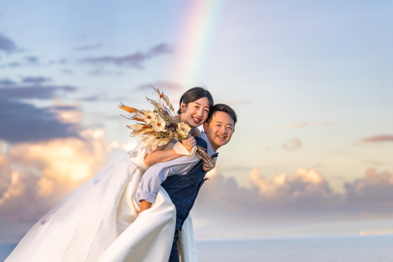 レインボーがお二人の目の前に出現！