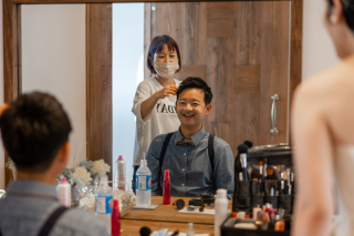 新郎ヘアチェンジ