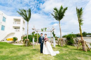 ガーデン挙式風撮影