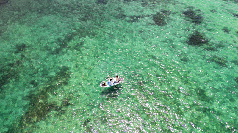 オープニングムービーに!【本島:サップ水中撮影&サンセット撮影付き】ドローン撮影込み全250カット付きムービー&フォトプラン