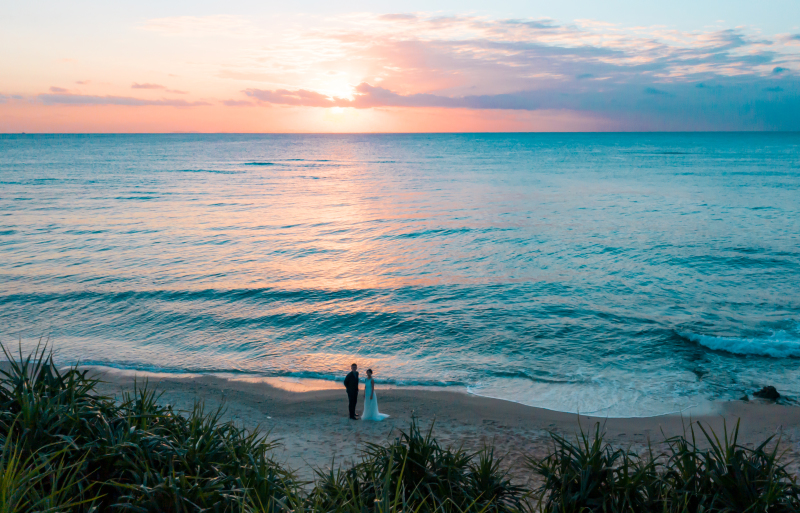 当店人気No.1【ビーチ+サンセット撮影】ロケ地2箇所全150カット+ドローンフォト30カット☆