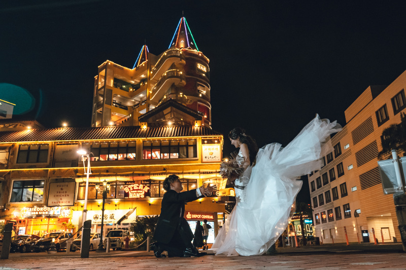 【ビーチ+サンセット+アメリカンビレッジナイト撮影】海・夕陽・イルミネーションの3大シーン全部載せ