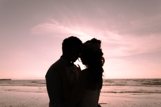 ロマンティックなシルエット写真