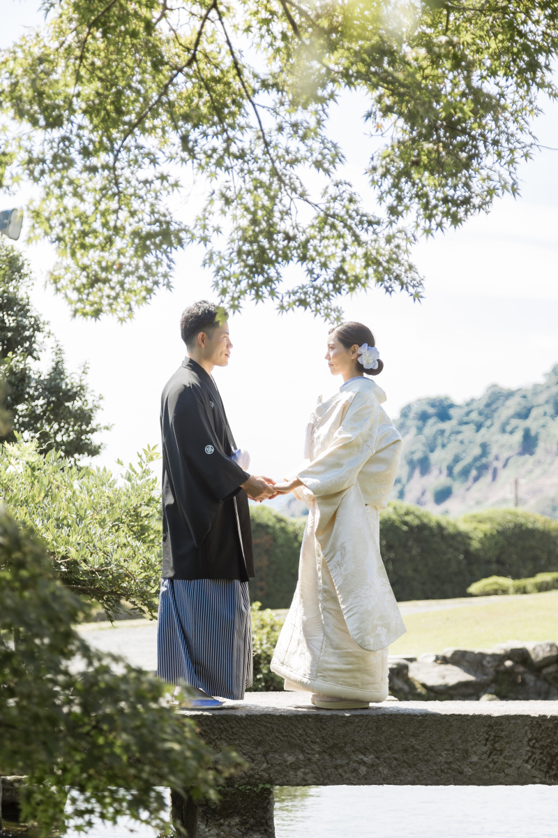 仙巌園での撮影スタート