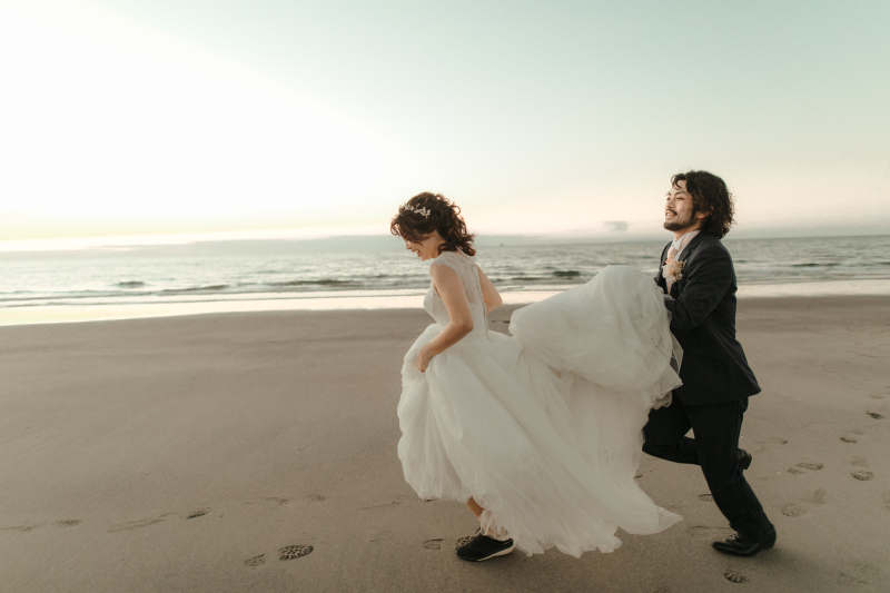 浜辺を全力疾走！