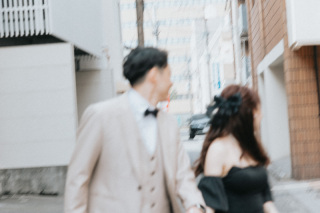 レトロな街並みで