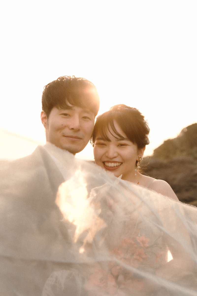 夕陽を使ったお洒落な一枚♪