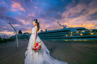 【夏の大さん橋で前撮り】たっぷりマジックアワー&夜景ロケーション