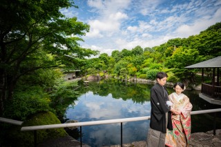 【吸い込まれそうな青空の下で和装前撮り】