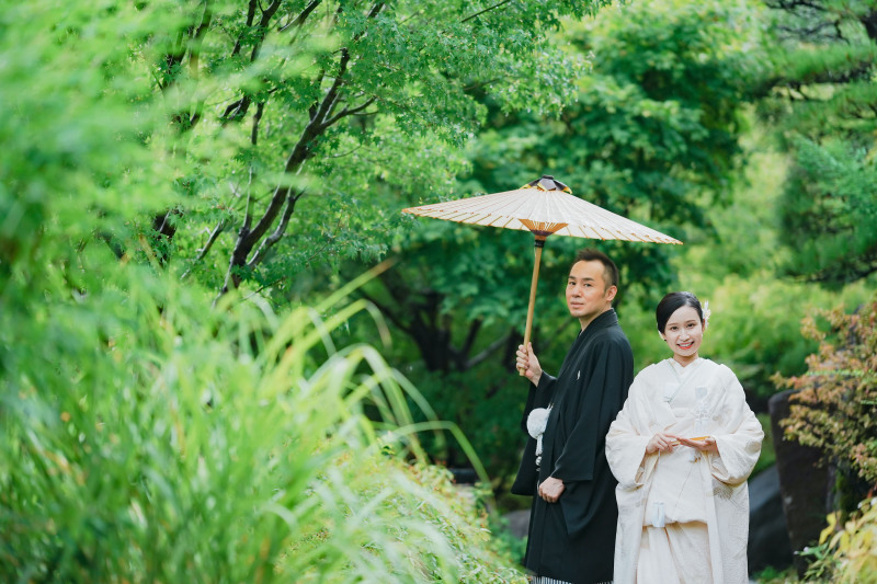 目白庭園で撮影した和装前撮り♪