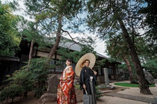 赤い色打掛で撮る川越の名所・時の鐘・和庭園・和室にて200カット以上お届け♪