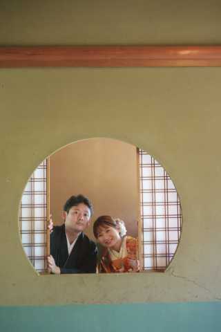 川越和装前撮り・和室と庭園にて♪