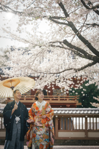 川越にて桜前撮り♪前日にロケハンでベストポジション撮影