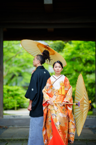 <定番>川越・和庭園で日本らしい和装前撮り撮影♪(小江戸の街並みも可能なプラン)