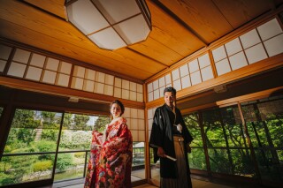 和室ありの庭園和装前撮り