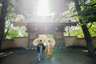 川越和装前撮り庭園と和室/白無垢と色打掛で贅沢なロケーションフォト♪