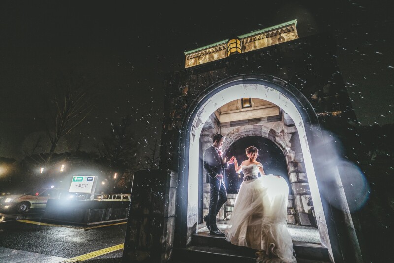 【ドラマチック】極小雨の日に素敵なショットたくさん!イルミネーション前撮り♪
