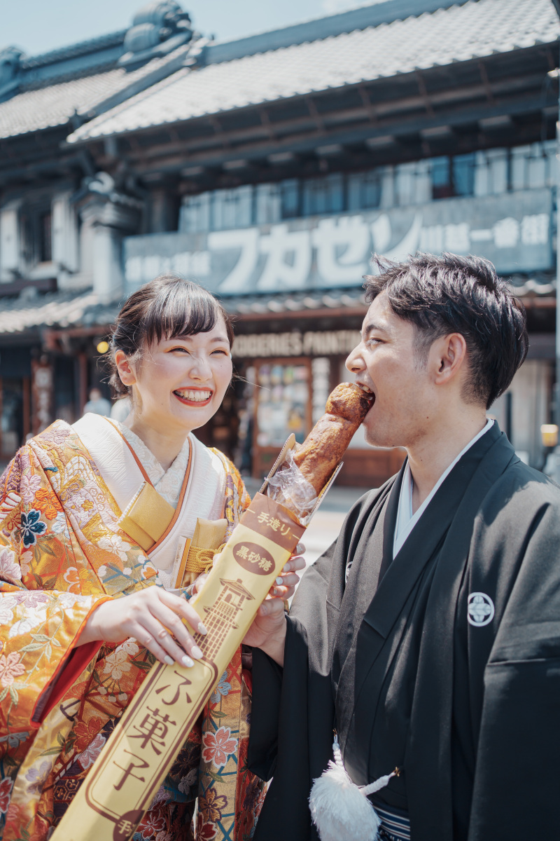 川越で新緑の庭園・時の鐘・和室前撮りをご家族と一緒に♪